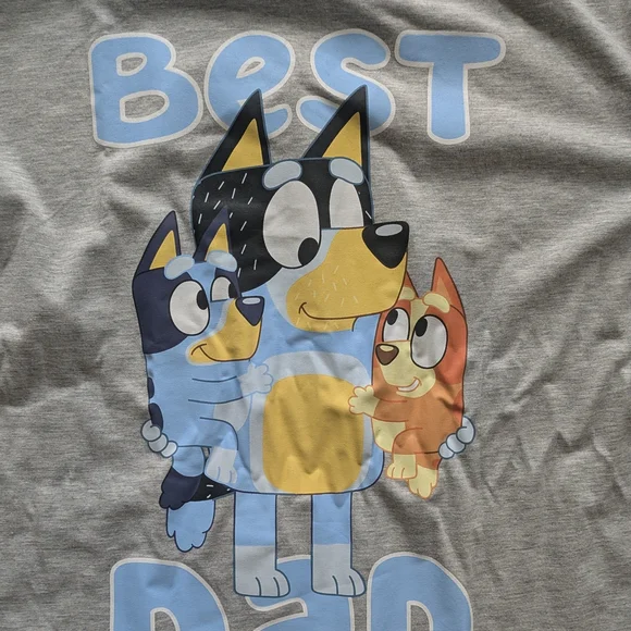 Gray Cartoon Tee with Blue DAD Text - Picture 2 of 2